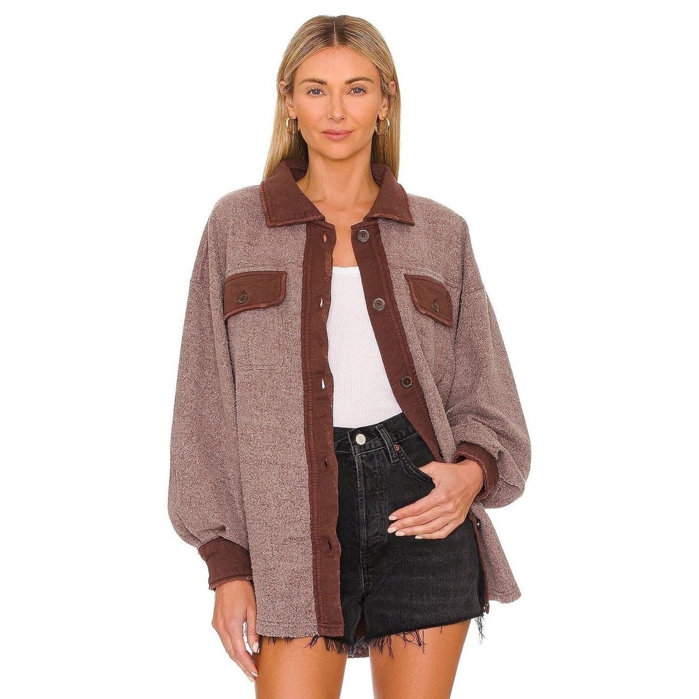 253 Free People Ruby Fleece Shirt Jacket Shacket‎ (Medium, EUC)
